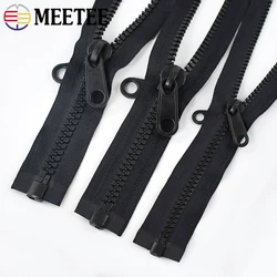 Meetee 5# 8# 10# Resin Zipper for Outdoor Tents Double-sided Plastic Zippers 60-200cm Large Zip Sewing Closures Repair Kit