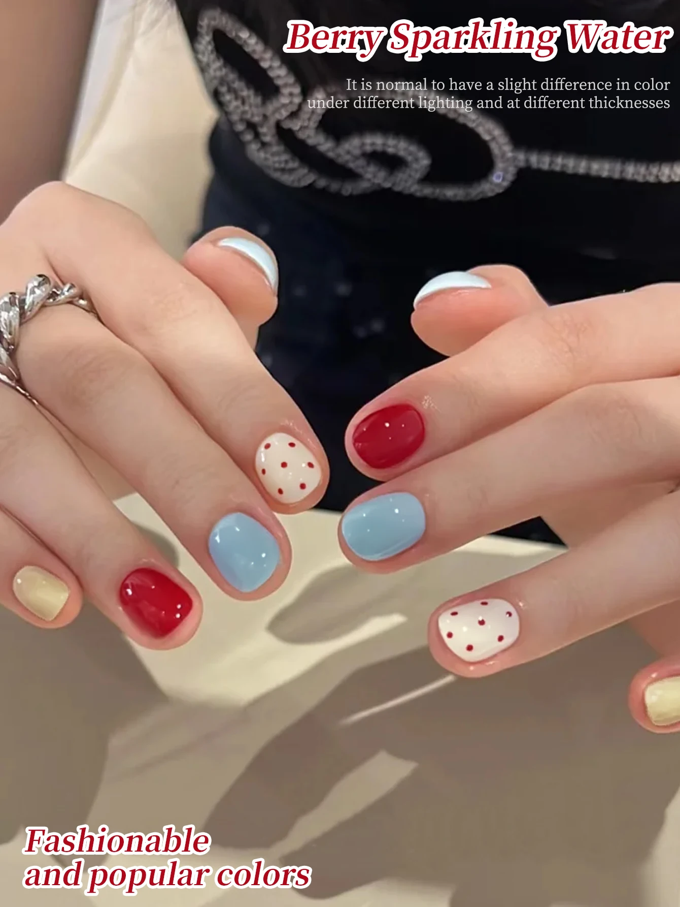 4 Stück 15 ml buntes rot-blaues Gel-Nagellack-Set Starter Pure Soak Off No Wipe Nagel-Gel-Nagellack, geeignet für Frühling und Sommer