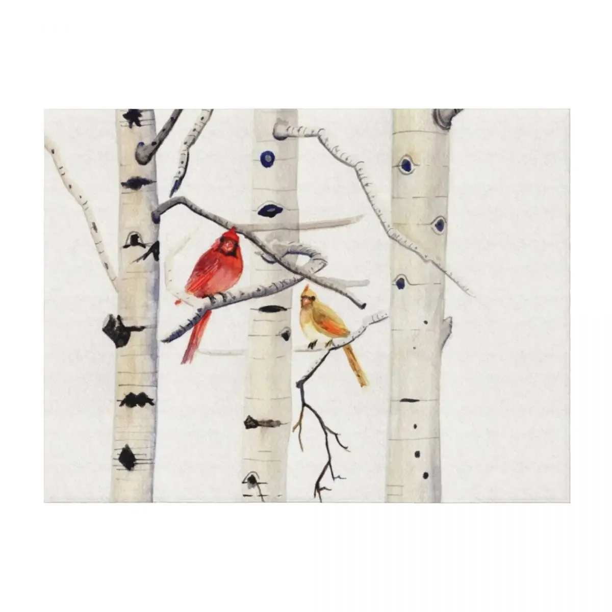

Birch Trees and Cardinal Throw Blanket wednesday Sofa Throw Fashion Sofas Vintage Blankets