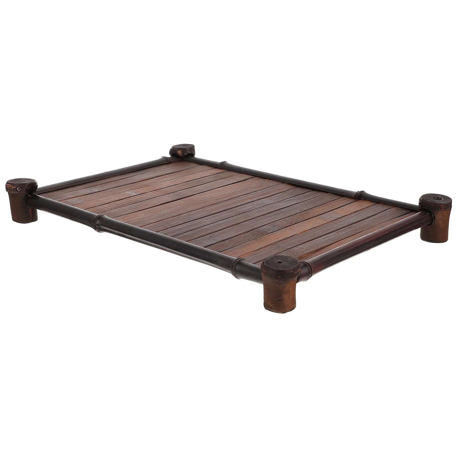 

Delicate Bamboo Cup Holder Organizer Platter Elegant Table Tray For Office Decoration Teaware Storage Plate Bamboo Service Stand