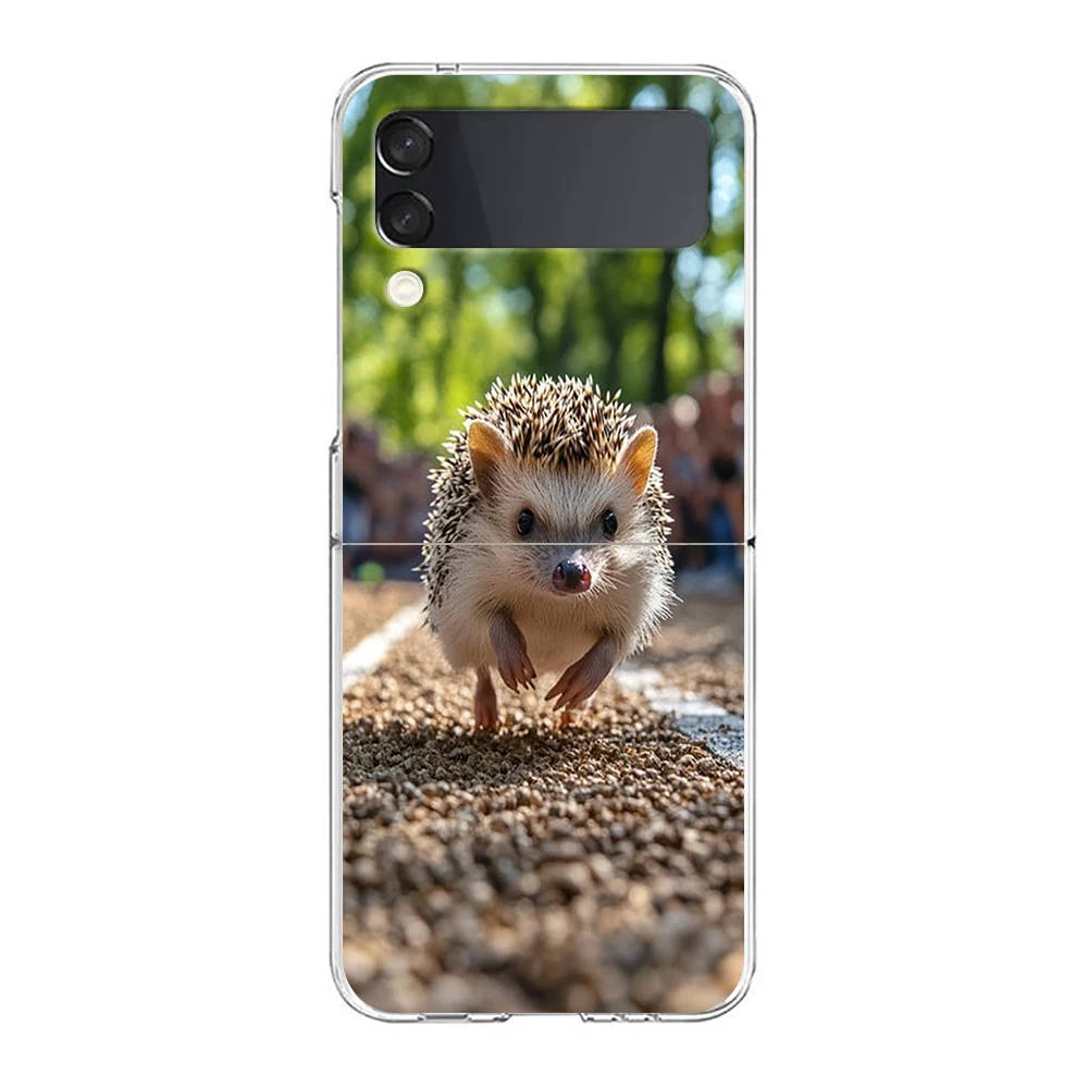 حافظة لهاتف سامسونج جالاكسي Z Flip 7 6 5 4 3 غطاء صلب قابل للطي لهاتف سامسونج Z Flip6 Flip5 Flip4 قنفذ صغير لطيف #4