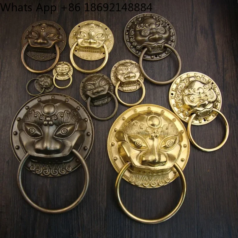 for Door Lion Head Pure Copper Handle Beast Head Tiger Head Door Handle Drawer Cabinet Door Small