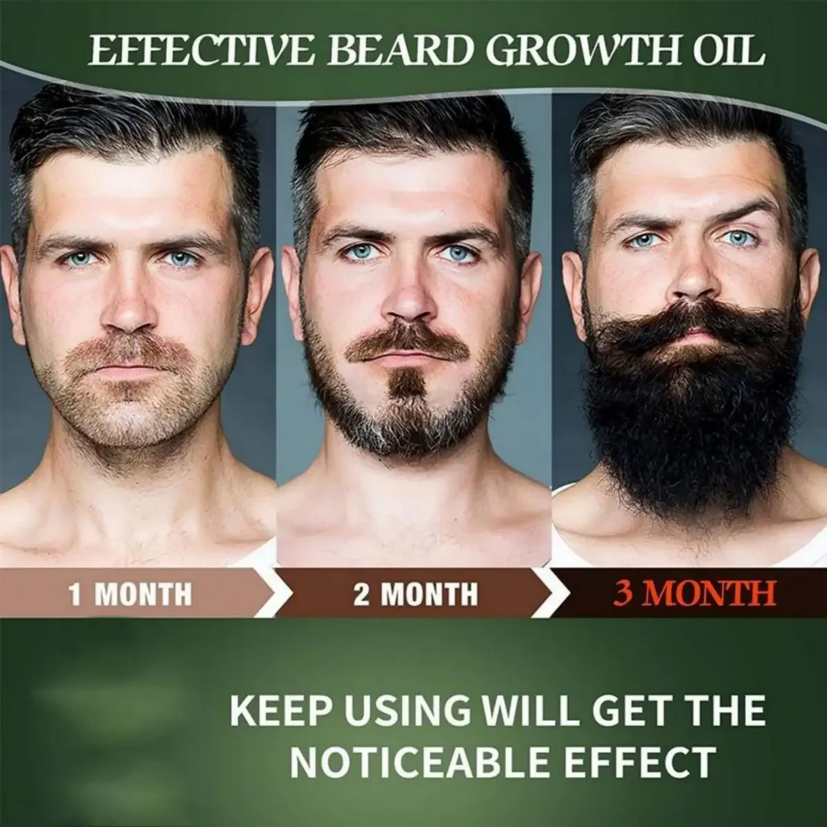 Fast Beard Growth Oil Beard Oil for Men Caffeine Natural Beard Growth Serum Promote Hair Regrowth Professional Keratin