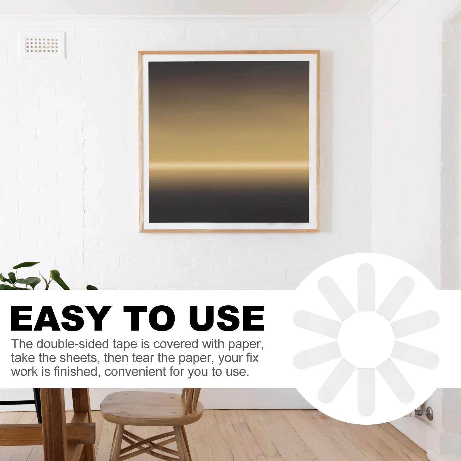 

50Pcs No-Trace Double-Sided Tape Stickers Easy Peel Off Adhesive Pads for Wood Glass Metal Plastic Home Use Fixing