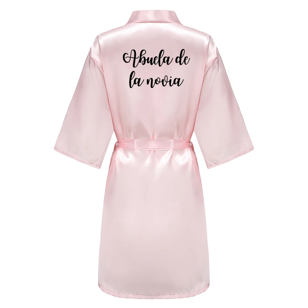 Light Pink Satin Nupcial Robe para Mulheres, Espanhol Wedding Robe, Novia Kimono, Noiva Party, Bridesmaid Robes