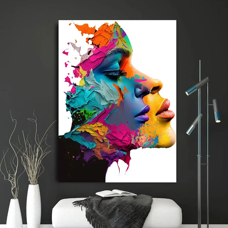 Banksy Colourful Graffiti Art,Love and Kissing Art Canvas Paintings,Heart Posters and Prints,Gift for Lover,Home Decoration