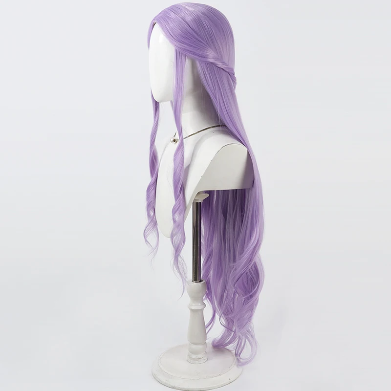 Synthetic Hair Fuurin Asumi Cosplay Wigs Futari wa Pretty Cure Cure Earth 100cm Long Wavy Light Purple Wig Heat Resistant