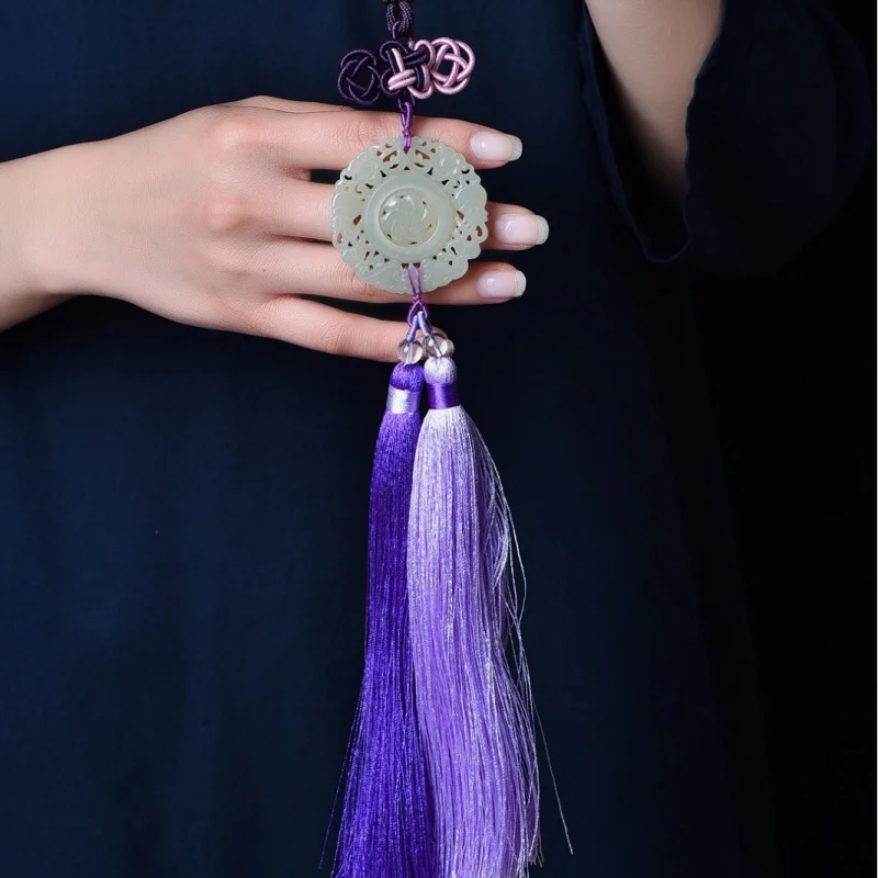 

Exquisite Hetian Jade Fortune Car Hanging Pendant