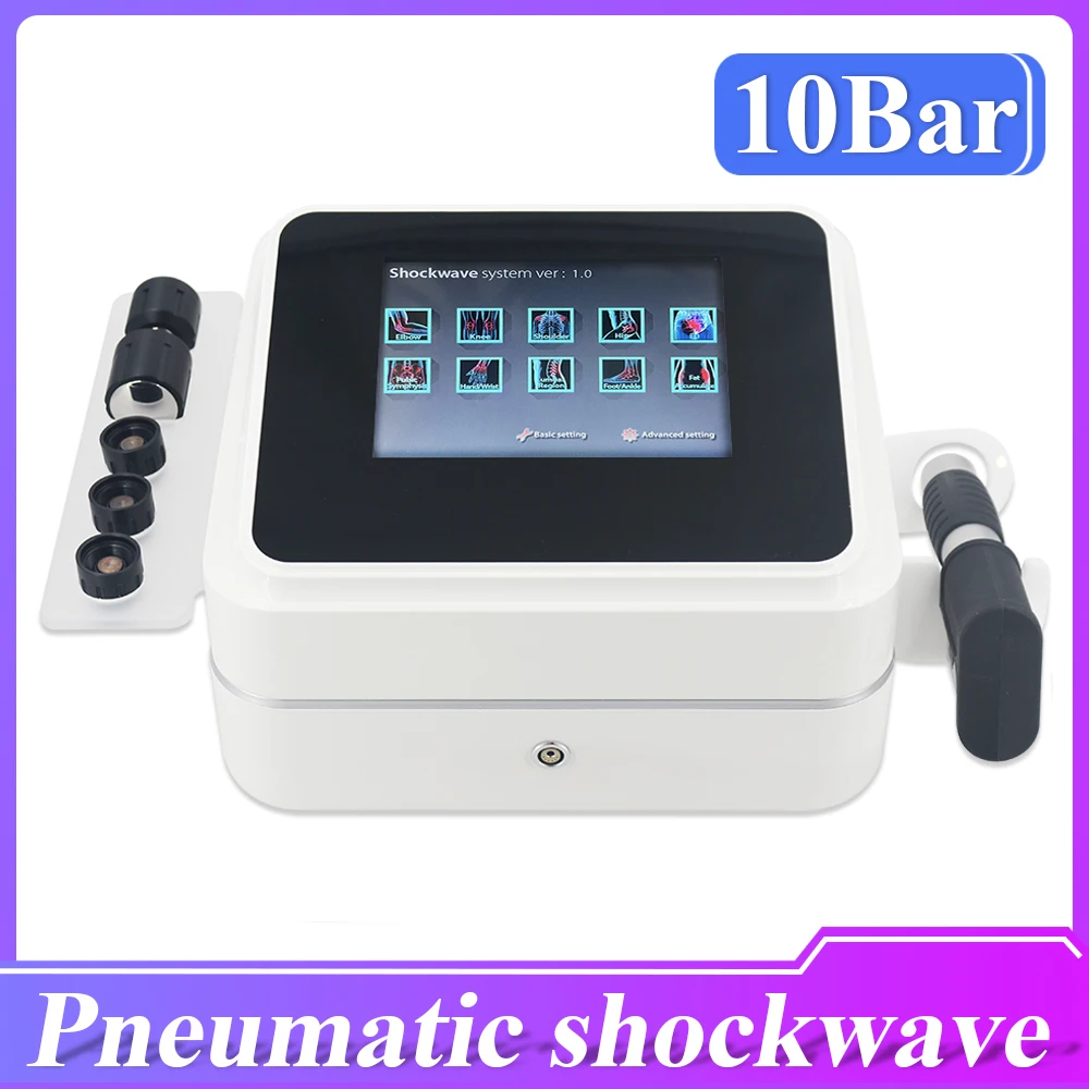 Pneumatic Shockwave Therapy Machine Body Back Massager Health Care 10Bar Shock Wave Relax Relieve Muscle Pain ED Treatment