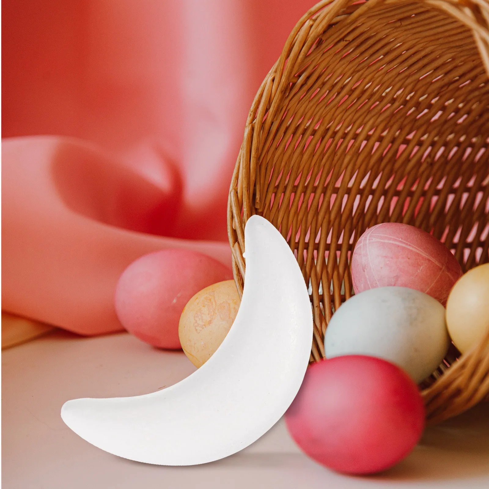 

10pcs Foam Ball Hanging Decor White Moon Shaped Diy Ornament For Christmas Tree Festival Decoration Desktop Craft