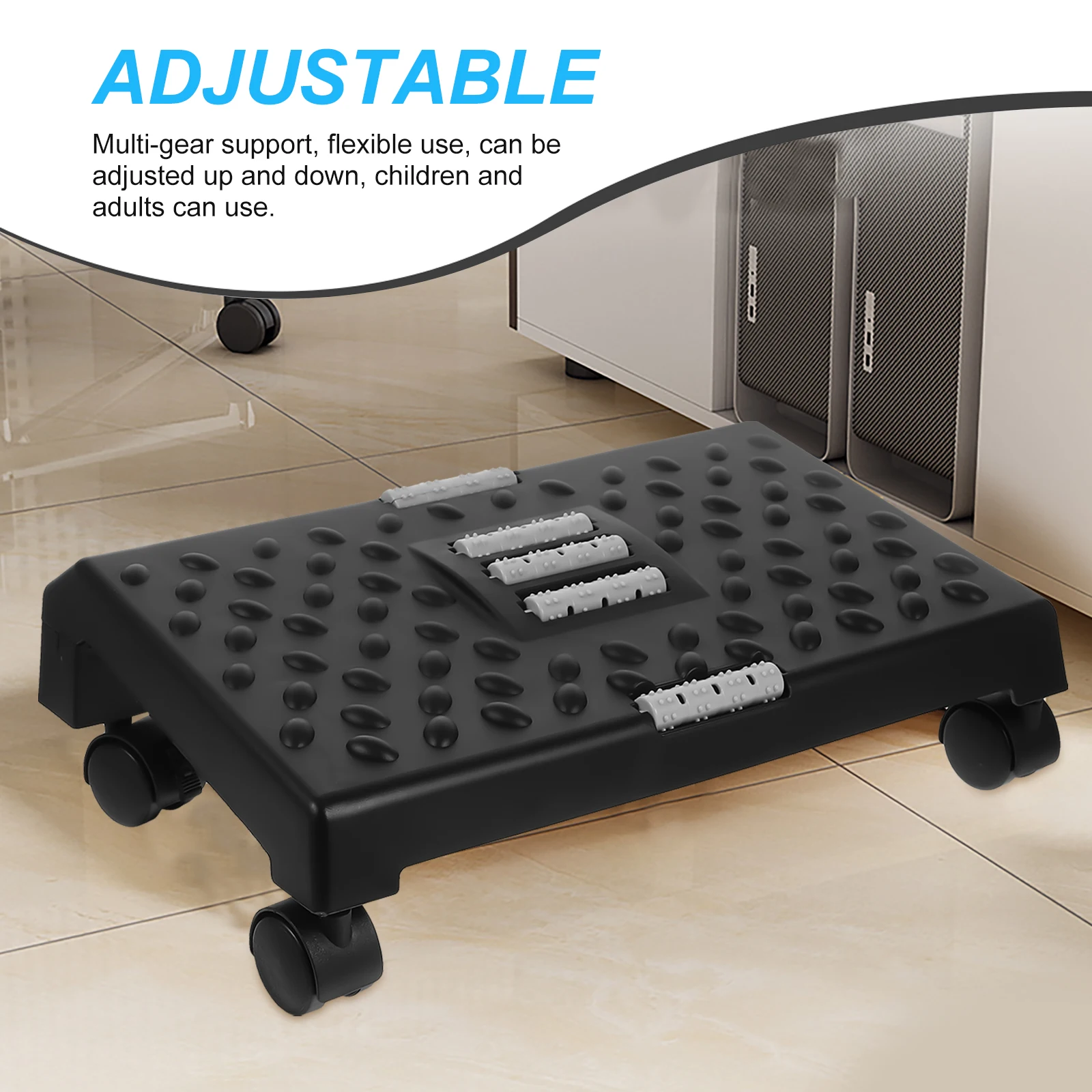 

Footrest Pedal Stool for Office Home Bathroom Non Slip under Desk Small Step Plastic Portable Leg Support SPA Relaxation