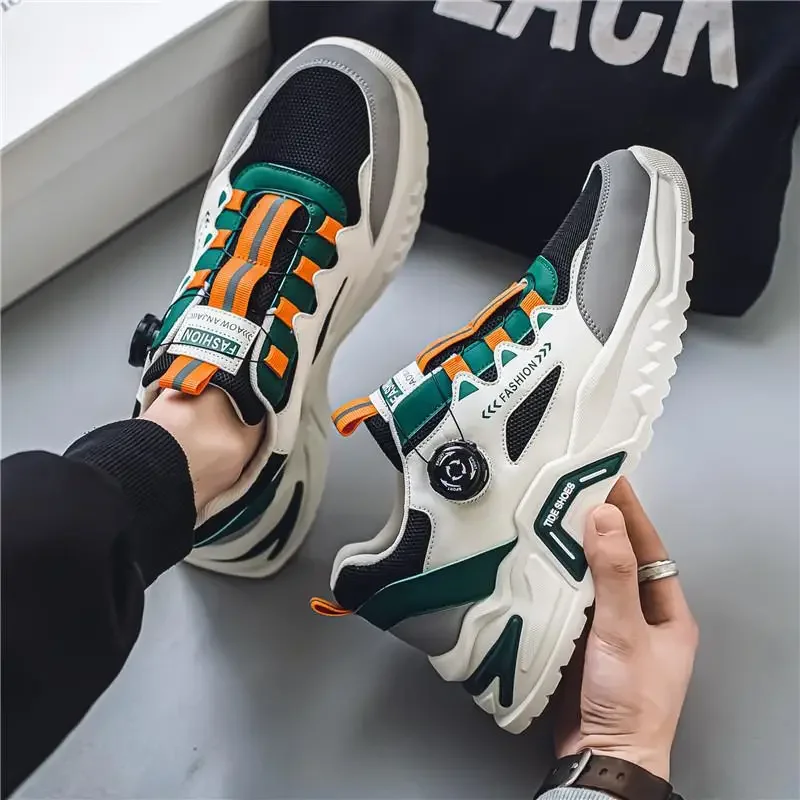 Men's Sneakers Outdoor Running Shoes Korean Rotating Buckle Male Casual Shoes Soft Sole Tennis Shoes Luxury Platform Men Shoe - Image 2