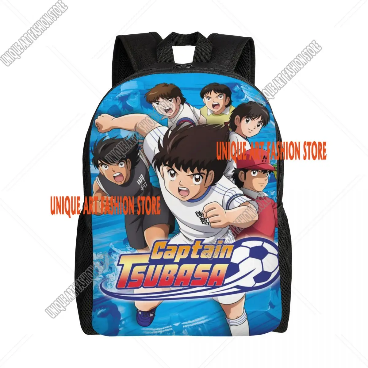 حقيبة ظهر يابانية لكرة القدم مانغا كابتن تسوباسا للنساء والرجال حقيبة مدرسية جامعية مقاومة للماء حقيبة كتب مطبوعة