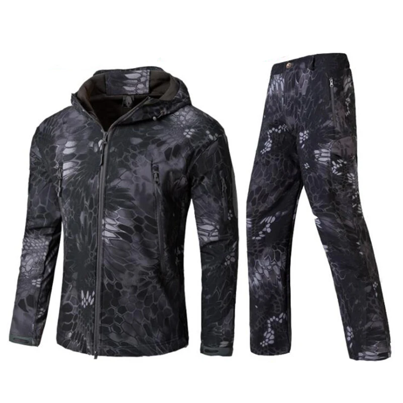 

Tactical Kryptek Black Jacket Lurker Shark Skin Soft Shell TAD Outdoor Uniform Set Waterproof Windproof Hunting Clothes