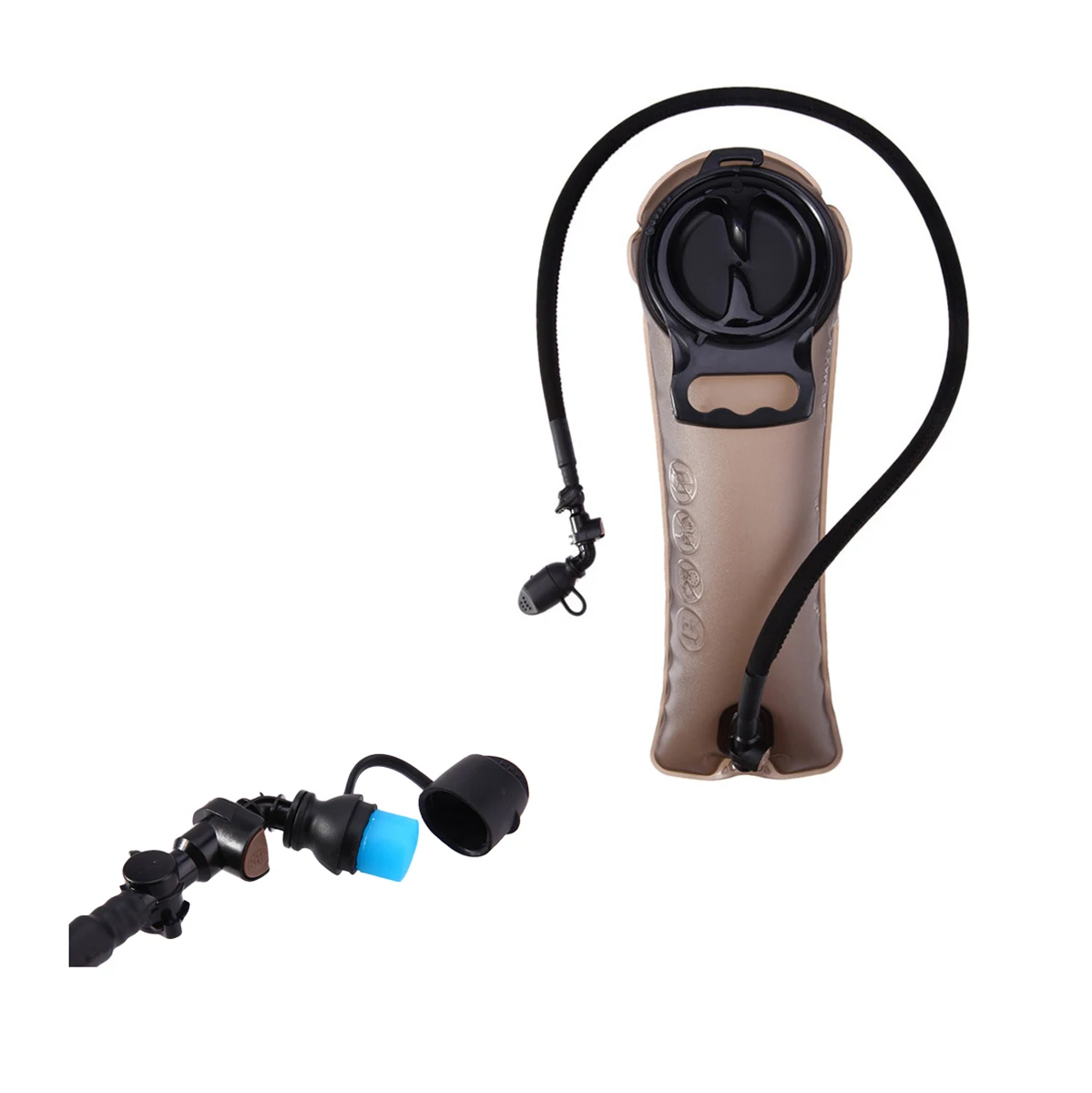 BPA-freie Wasserblase, taktischer Trinkrucksack, 2 l/2,5 l/3 l, eingebauter Wasserbeutel mit Strohhalm, TPU-Material