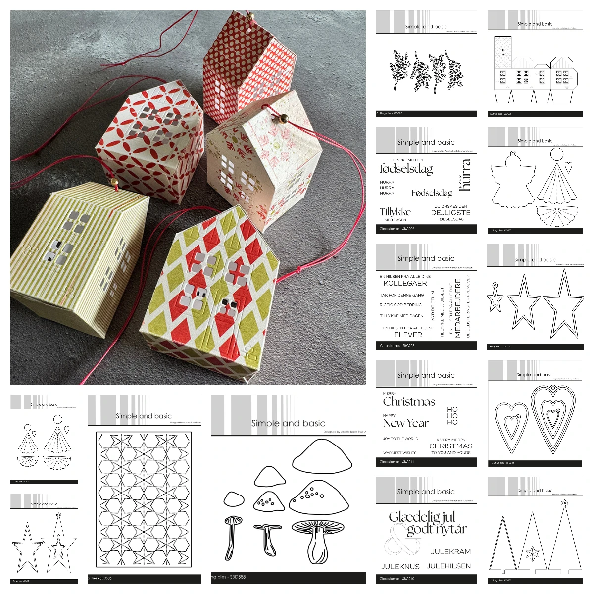 

New 2025 Merry Christmas Sentiment Stamp 3D House Hearts with Tag Stars Metal Cutting Dies DIY Scrapbooking Card Carft Embossing