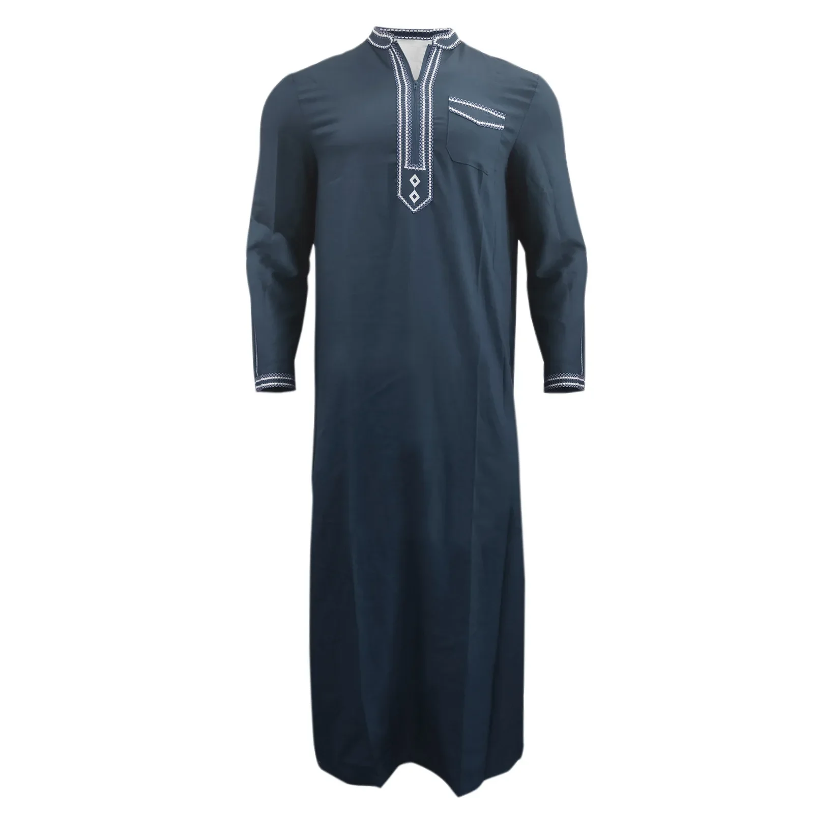 Long Sleeve Aman Abaya 1piece Jubba Thobe For Men Kaftan Pakistan Muslim Saudi Arabia Djellaba Islam Clothing Prayer Robe Afghan