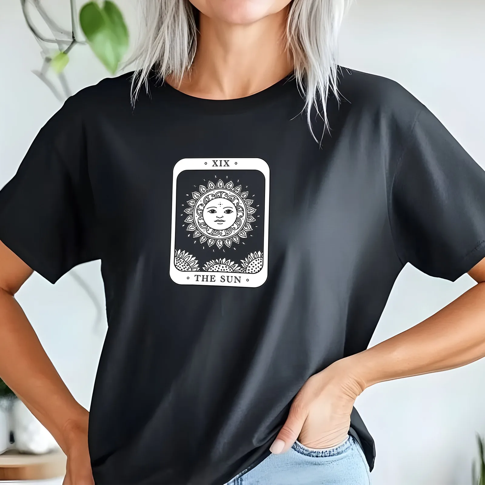 Lesada Arts SUN TAROT CARD T-Shirt Original Art Astrology Mystic Fortune Unisex