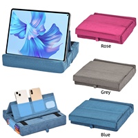 Tablet Pillow Stand for Lap Soft Holder Bed Desk Floor Foldable Multi-Angle Support Tablet Phone Holder for 4-13inch IPad Tablet