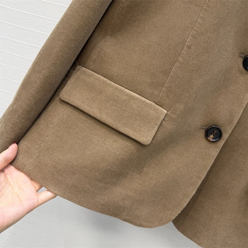 Picture 6: Women's jacket New single breasted slim fit women's coat for autumn 2026 pure cotton corduroy women's suit jacket y2k outerwear