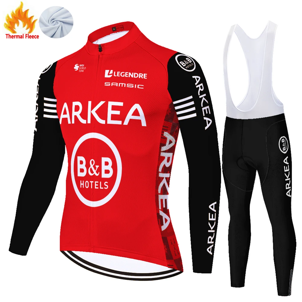 ARKEA SAMSIC Team 2025 Winter Cycling kit ciclismo Men Long Sleeve Jersey Suit Outdoor Riding Bike MTB Bib Pants