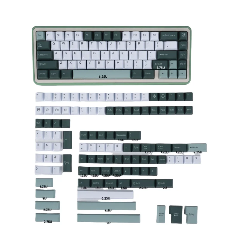 Botanical Garden Theme Keycaps Green Pbt Two Color Injection Molding Original Factory Height Mechanical Keyboard Key Cap