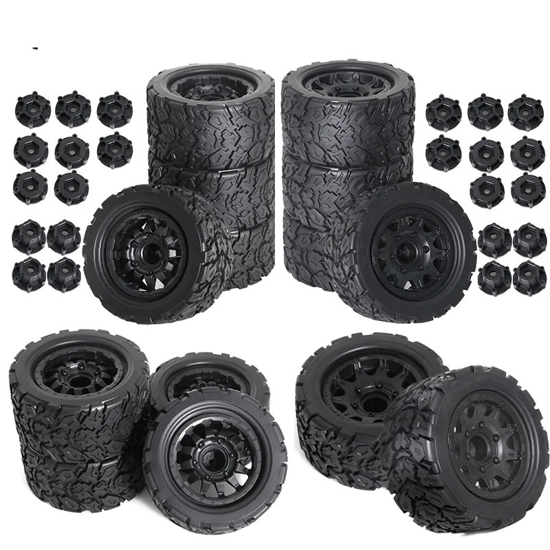 

4pcs 1:10 RC Universal Tyres For Tamiya HPI Kyosho Arrma 1/10 Trucks Tyres Accessory RC Car 12-14mm Adaptor Plastic Tire Replace