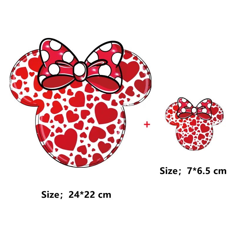 Minnie Mouse bow Patch for clothes DIY thermo-stickers for Girls printing stripes appliques