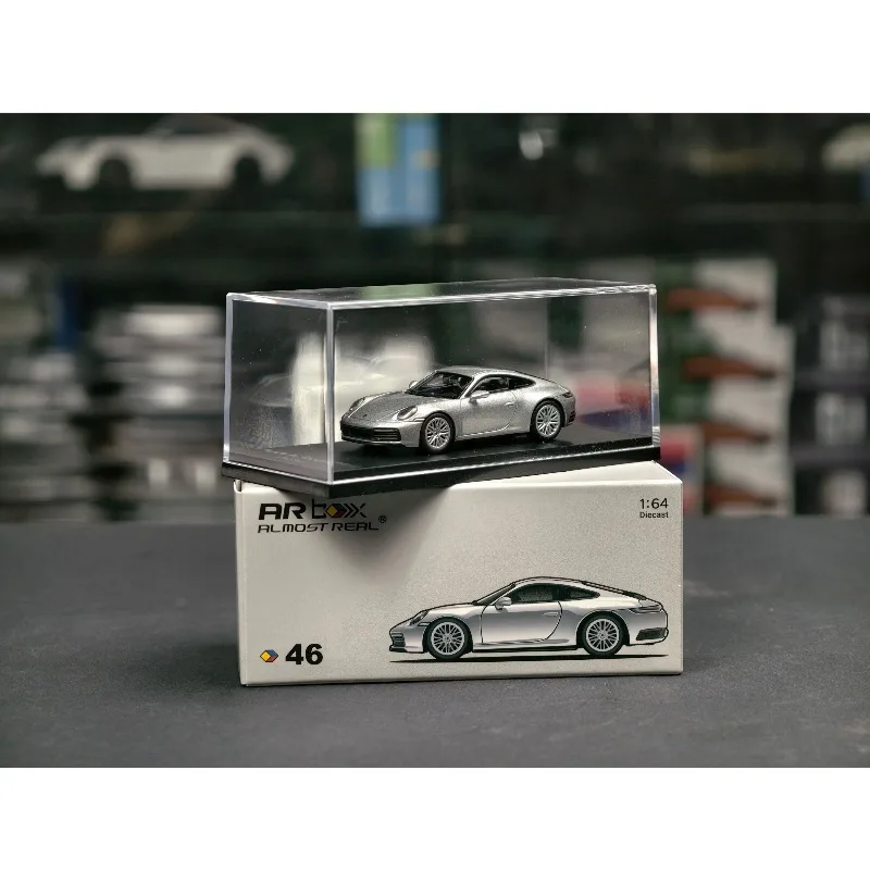 

Diecast AR Box 1:64 Scale Porsche 911 Carrera 992.1 GT Silver Alloy Car Model