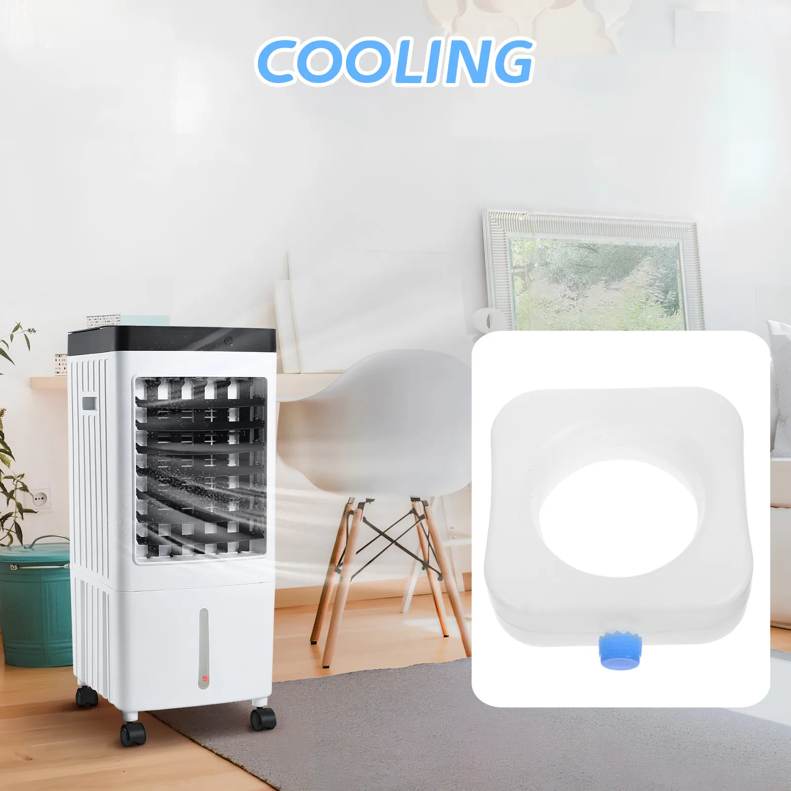 

4Pcs Reusable Medium Ice Packs for Air Conditioner Cooling Fan Tray Rapid Cooling Cooler Ice Blocks Portable Replacement Set