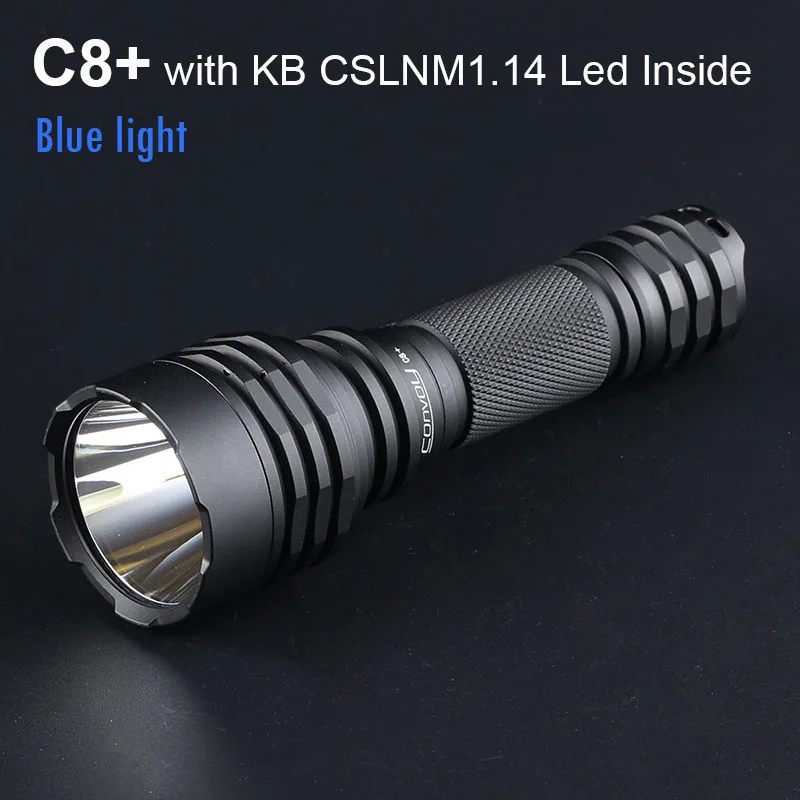 Фонарик Blue Light Convoy C8 Plus KB CSLNM1.14 Led Lanterna 18650, тактический фонарь для рыбалки, кемпинга, пешего туризма, Linterna