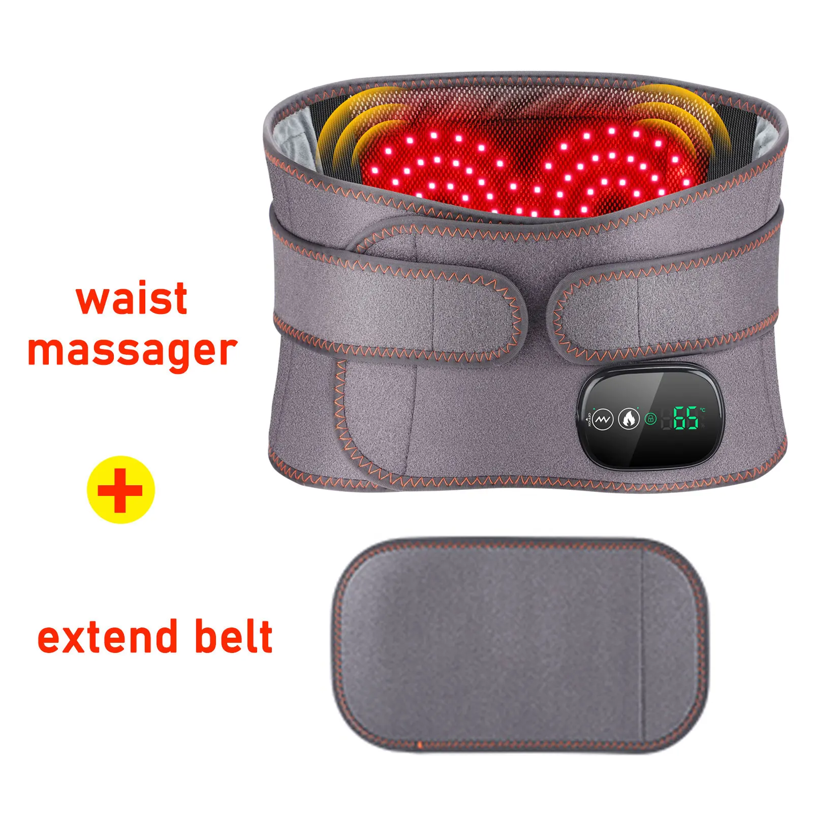 Ms.Dear Neues Upgrade mit elektrischer Heizung, Taillenmassagegerät, Stützgürtel, Vibration, heiße Kompresse, Klammergürtel, Rücken, Entspannung, 3-Gang-Einstellung 5