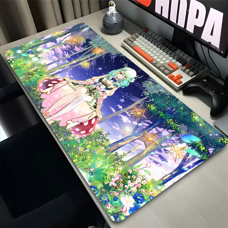 Mouse Pad Laptop Anime Extended Desktop Mat Computer Gamer Mousepad Hololive Ceres Fauna PC Gaming Accessories Keyboard Pad