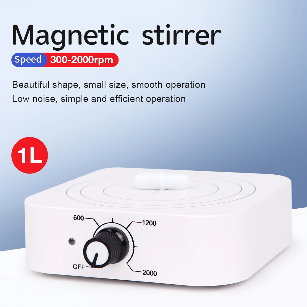 1L 300-2000RPM Magnetic Stirrer Laboratory Magnetic Mixer Portable Stirrers Machine with Mini Stir Plate Agitator EU Plug