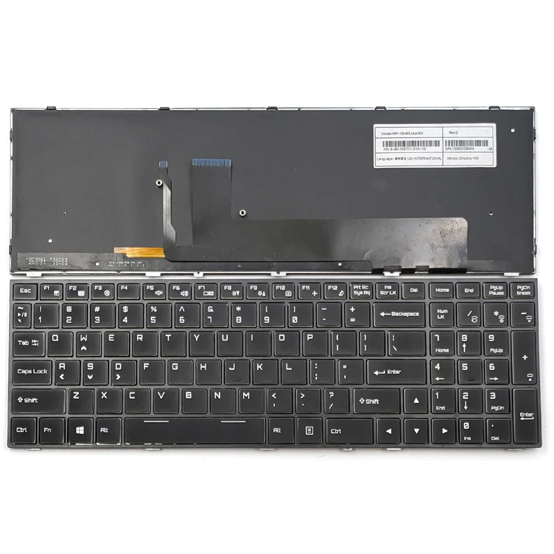 New For Clevo P671HP6-G P671HS-G Sager NP8155 NP8156 NP8157 Laptop Keyboard US Colorful Backlit Crystal