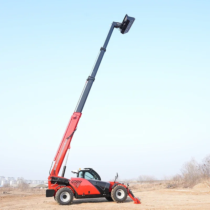 Heave 10ton Load Telescopic Forklift EPA Diesel Engine Telescopic Handler With 13 Metre Boom 4WD Telehandler