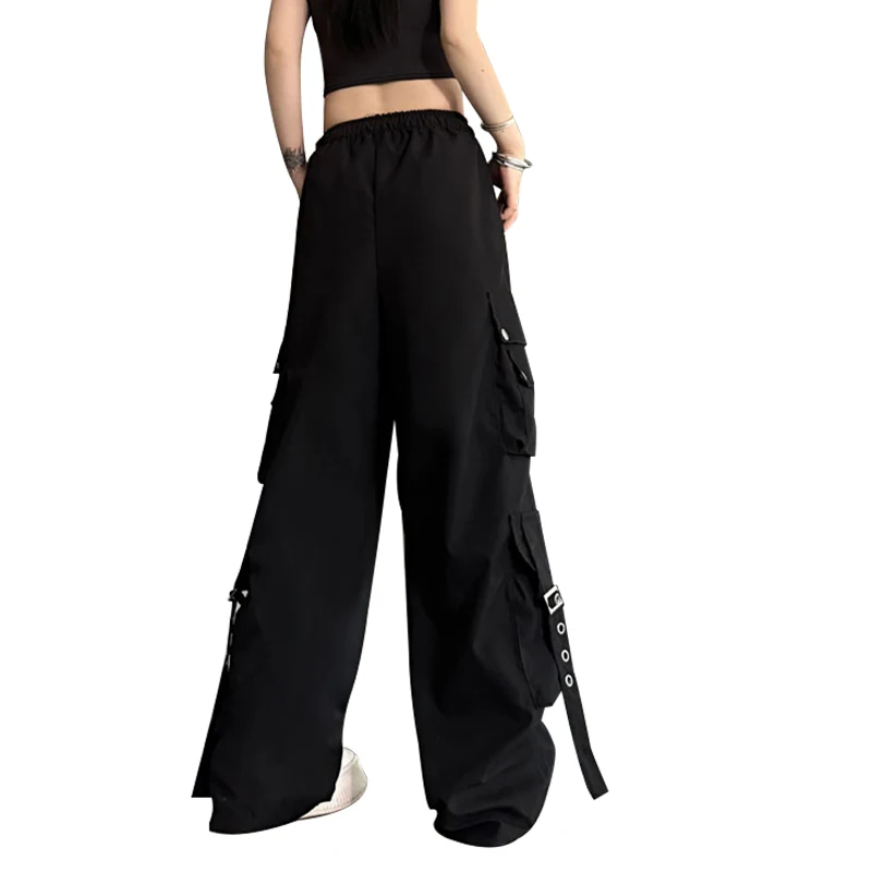 Hip-Hop Multi-pocket Wide Leg Loose Street Casual Cargo Pants Trend Streetwear Women Y2k Baggy Pants Vintage Sweatpants Girls