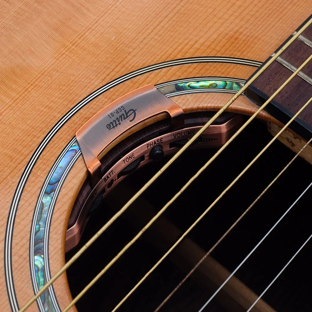 Guitto Guitar Soundhole Pickups Resonant External Pickup Soundhole Double Pickup for Classic Acoustic Guitar Volume Tuning