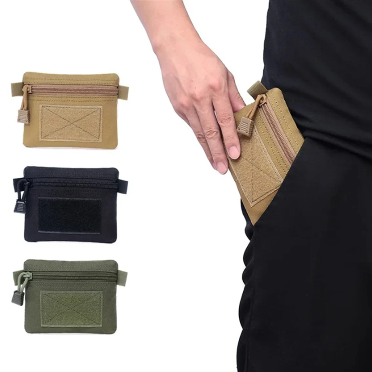 Outdoor Camping EDC Molle Wallet Waterproof Portable Travel Zipper Waist Pouch for Camping Hiking Hunting EDC Pouch