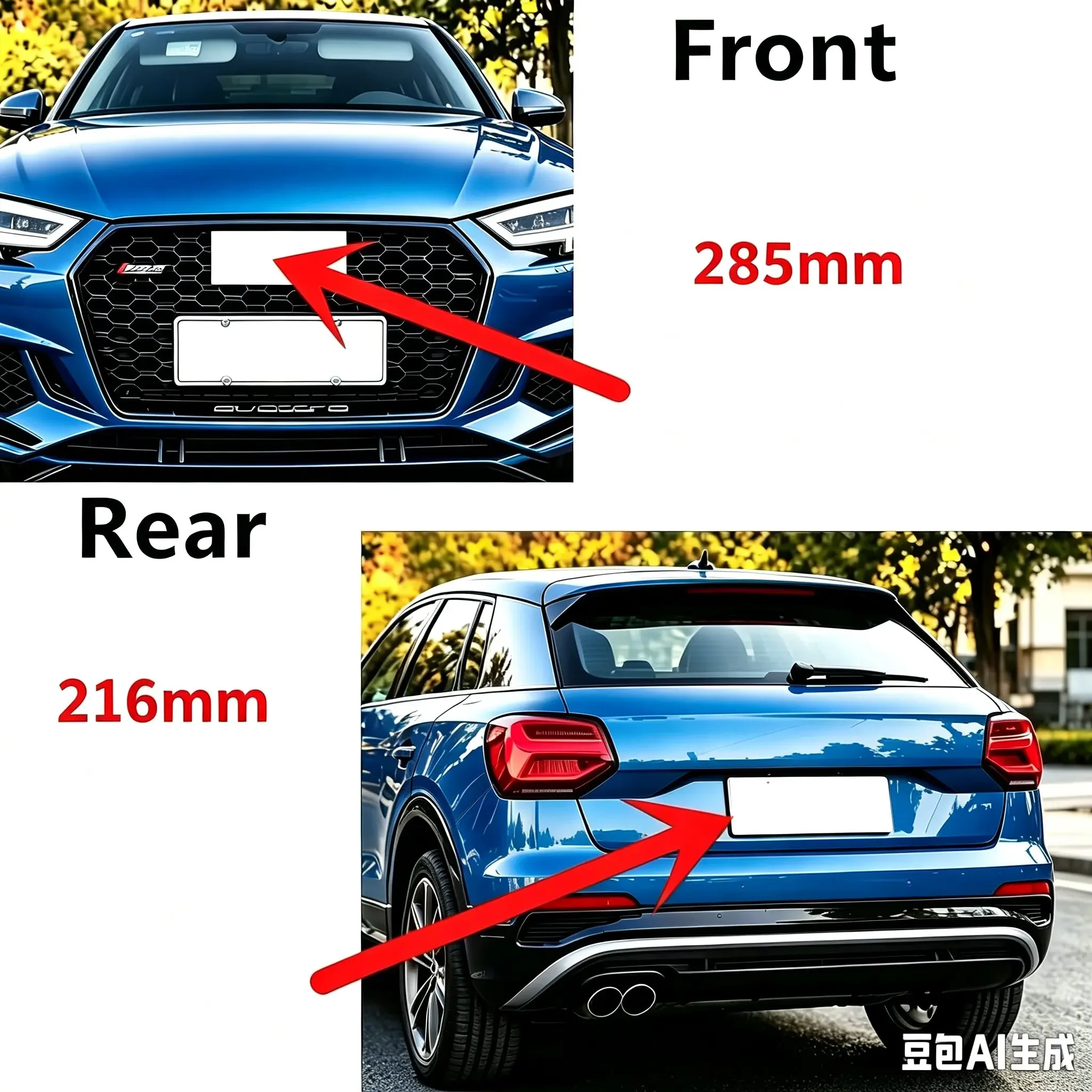 Overlap 4 Ring logo ABS Silver/Black Car Hood Front Bonnet Grill Rear Trunk Emblem Badge Sticker For Audi Q7 06-15