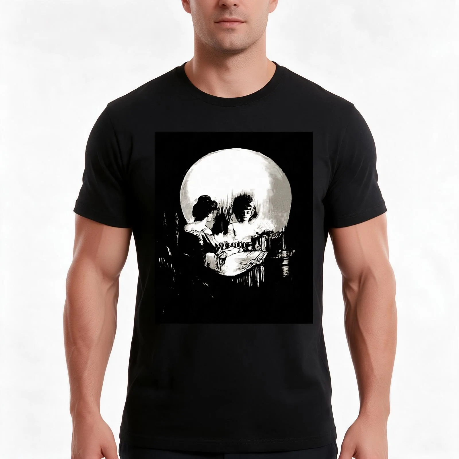 All Is Vanity Life Death and Existence Painting After Gilbert T-Shirt Summer Casual Cotton Tee Oversized Streetwear Tops