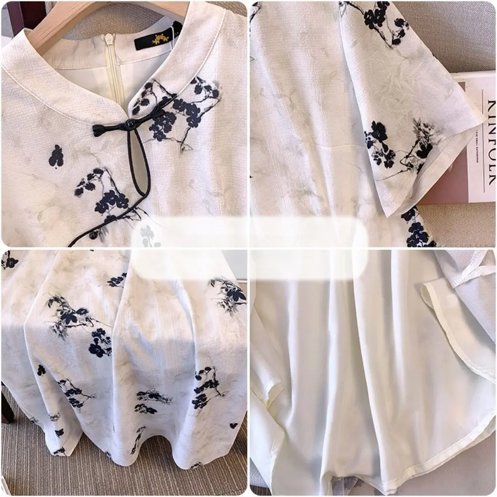 

Женское платье Cheongsam с цветочным принтом больших размеров, деформация, стратегия, элитный темперамент, новинка для полных девушек в китайском стиле