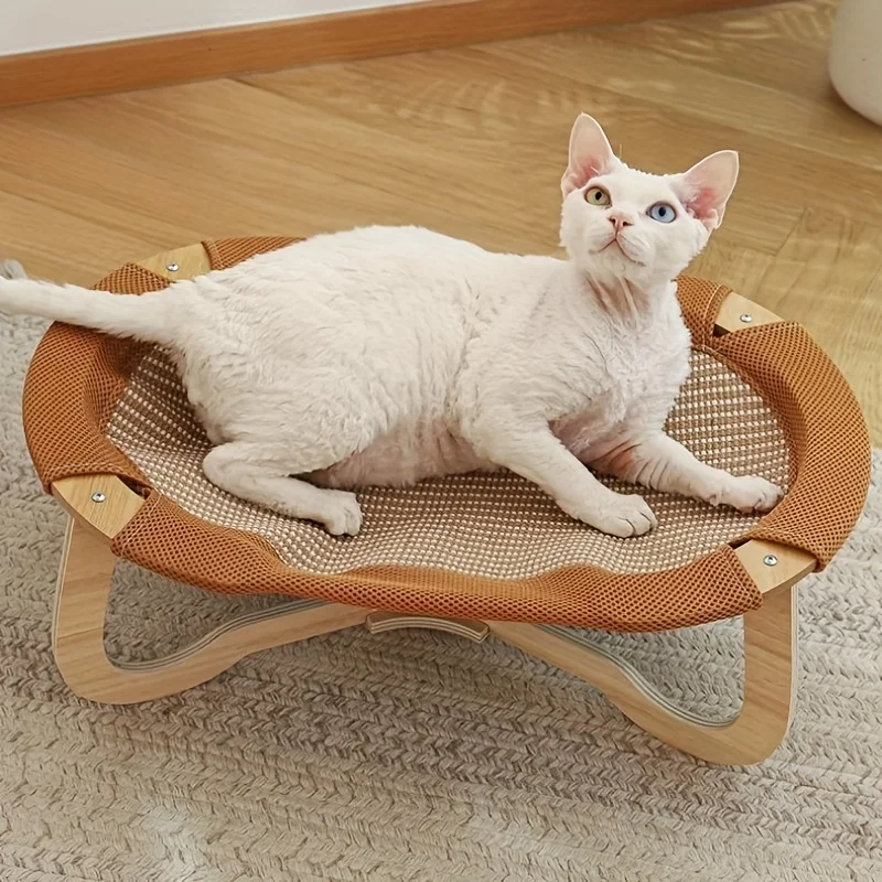 

Gel-Infused Removable Mat for Cats & Dogs, Breathable Elevated Hammock Design Stays 15°C Cooler