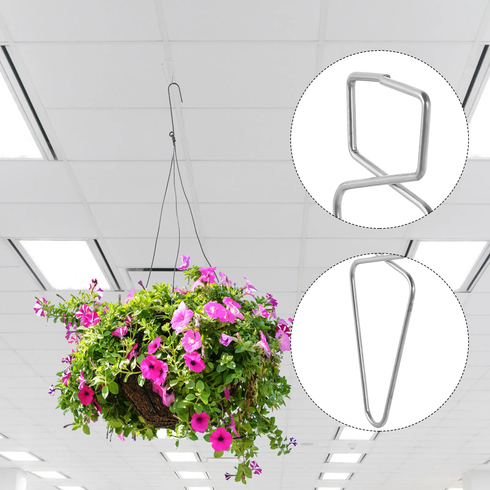 100Pcs Ceiling Hooks High Strength T-Bar Squeeze Hangers for Drop Suspended Tile Hanging Decorations Office School Wedding