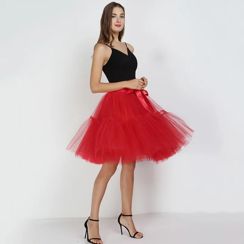 Super Fluffy 5 ชั้น Tutu กระโปรง Multi-Layer ขนาดใหญ่ Swing Gauze กระโปรงสุภาพสตรีกระโปรง Tutu กระโปรงเพื่อนเจ้าสาวกระโปรงอารมณ์สง่างาม