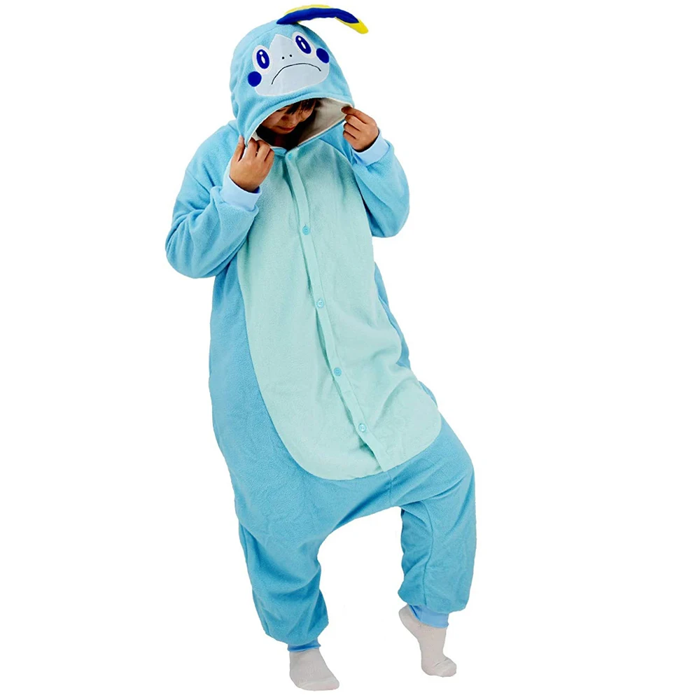 Adult Halloween Onesie Blue Cartoon Pajamas For Women Animal Kigurumi Pyjamas Homewear Cosplay Party Costume