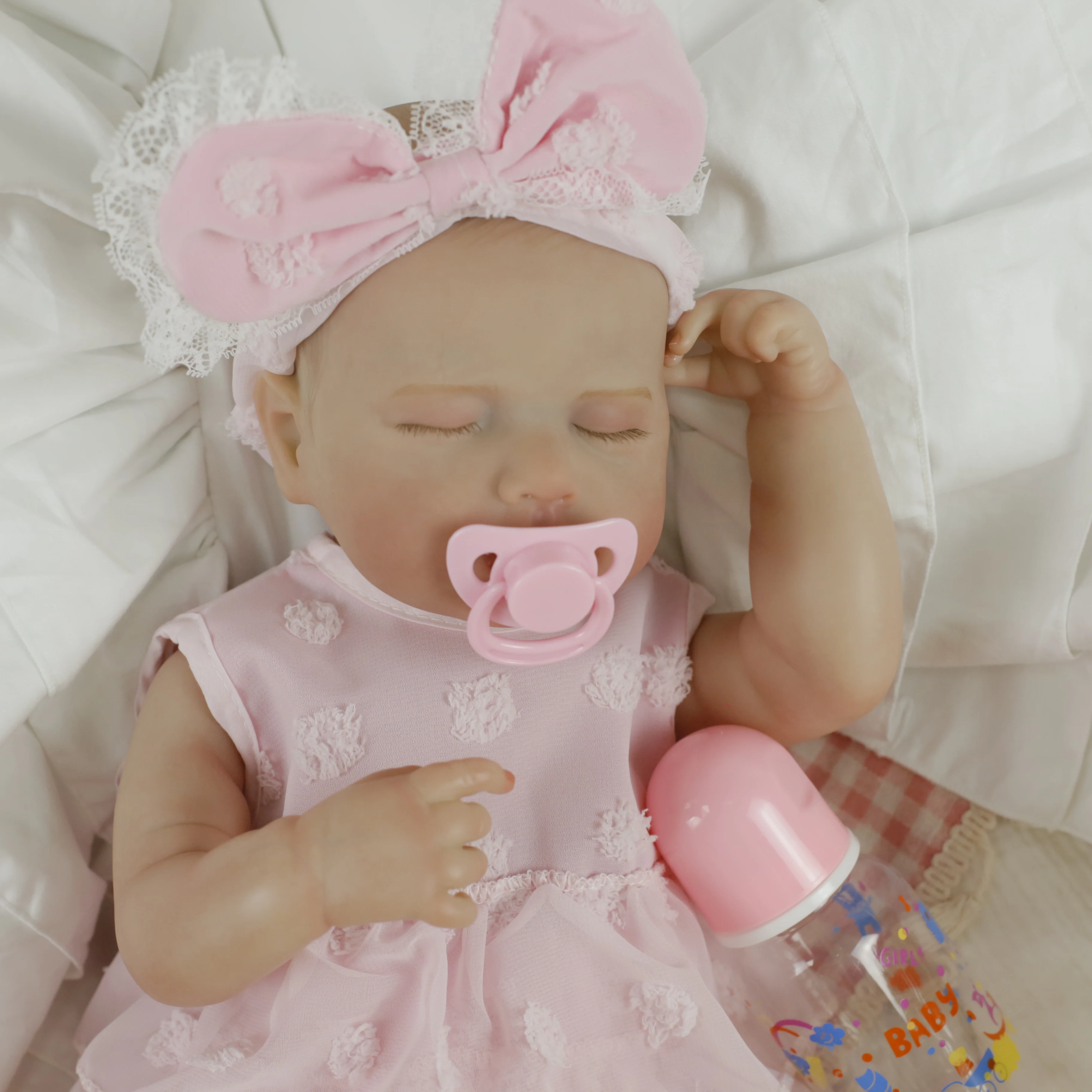 20-calowa gotowa lalka Reborn Loulou, całe ciało z silikonowego winylu, lalka do mycia z ręcznie malowanymi włosami i skórą 3D, prezent na Boże Narodzenie dla dziewczynki