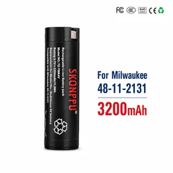 4V 3200mAh Rechargable Li-ion Battery for 48-11-2131 Compatible with Milwaukee Headlamp Flashlight & other Milwaukee 4V Devices