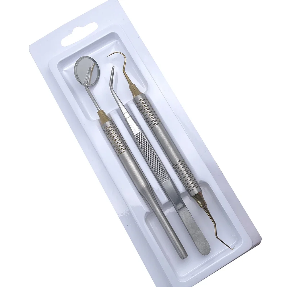 Kit Dental Mouth Mirror Tweezers Curve Probe Dentist Instrument Teeth Care Cleaning Dental Tools