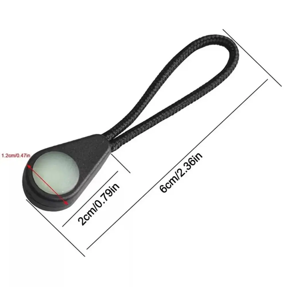 5PC Portable Ultra-Bright Glow Zipper Pull Luminous Black Luggage Zippers In The Dark Tent Zippers Coats Jacket Tent Luggage